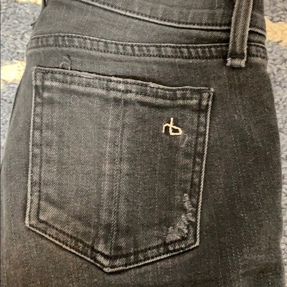 Rag and Bone Black Distressed Skinny Jeans - Picture 7 of 7